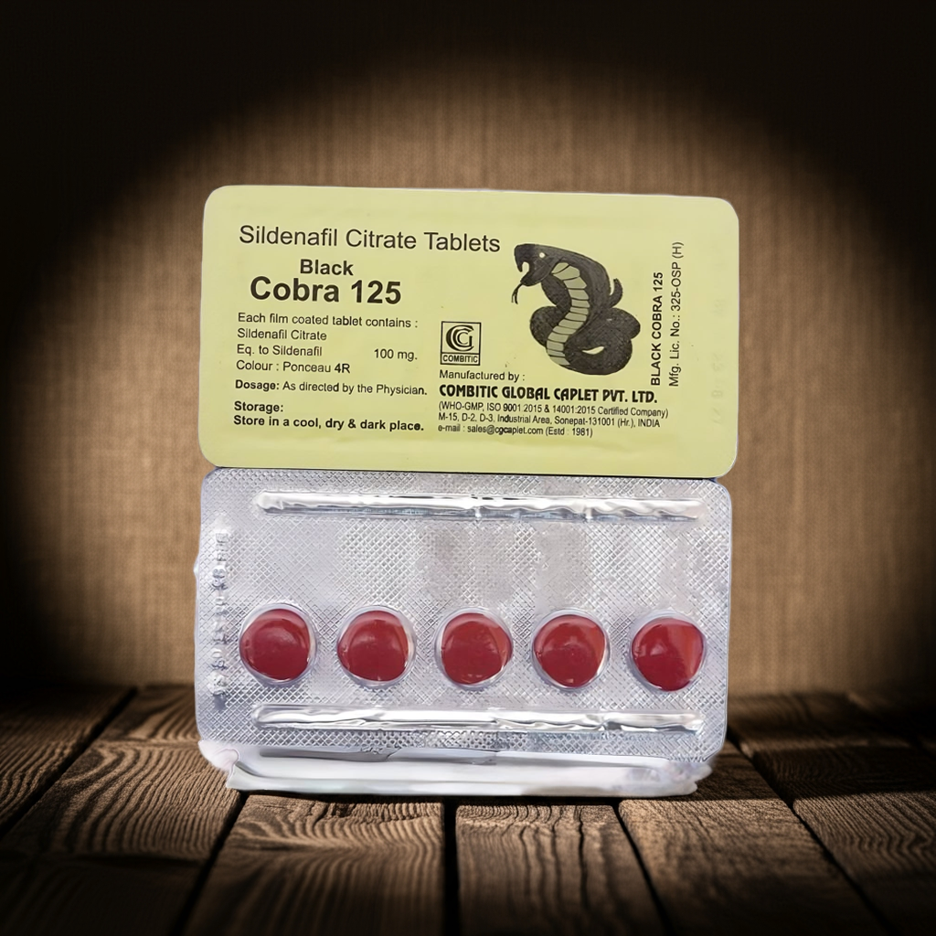 Black Cobra 125mg Film Caplet Tablets