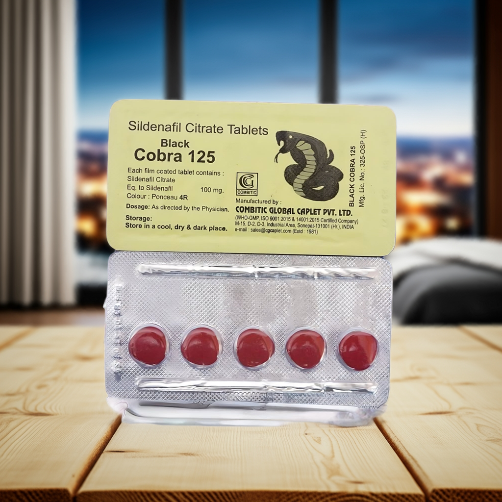 Black Cobra 125mg Film Caplet Tablets